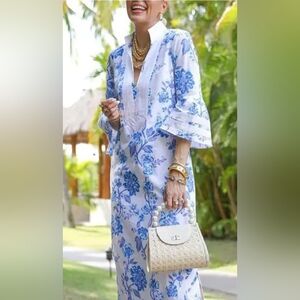 Blue and White Chinoiserie Floral Dress